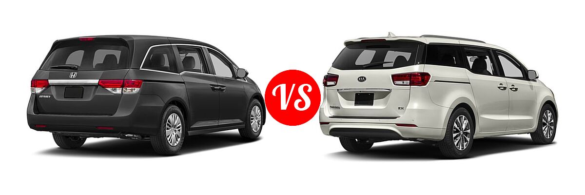2017 Honda Odyssey Minivan LX vs. 2017 Kia Sedona Minivan EX / SX - Rear Right Comparison