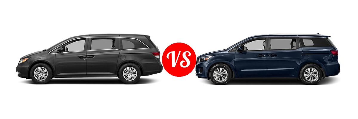 2017 Honda Odyssey Minivan LX vs. 2017 Kia Sedona Minivan L / LX - Side Comparison