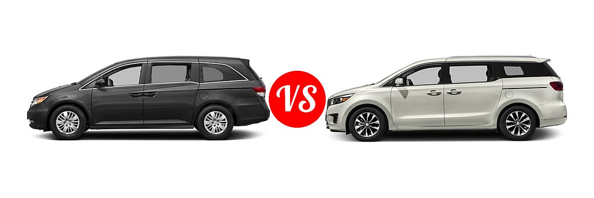2017 Honda Odyssey Minivan LX vs. 2017 Kia Sedona Minivan EX / SX - Side Comparison