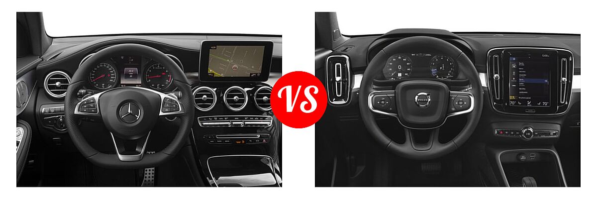 2019 Mercedes-Benz GLC-Class 43 AMG SUV AMG GLC 43 vs. 2019 Volvo XC40 SUV Momentum / R-Design - Dashboard Comparison
