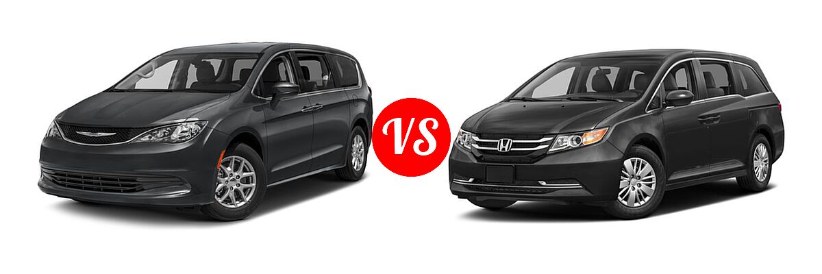 2017 Chrysler Pacifica Minivan LX / Touring vs. 2017 Honda Odyssey Minivan LX - Front Left Comparison