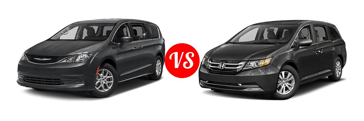 2017 Chrysler Pacifica Minivan LX / Touring vs. 2017 Honda Odyssey Minivan EX-L - Front Left Comparison