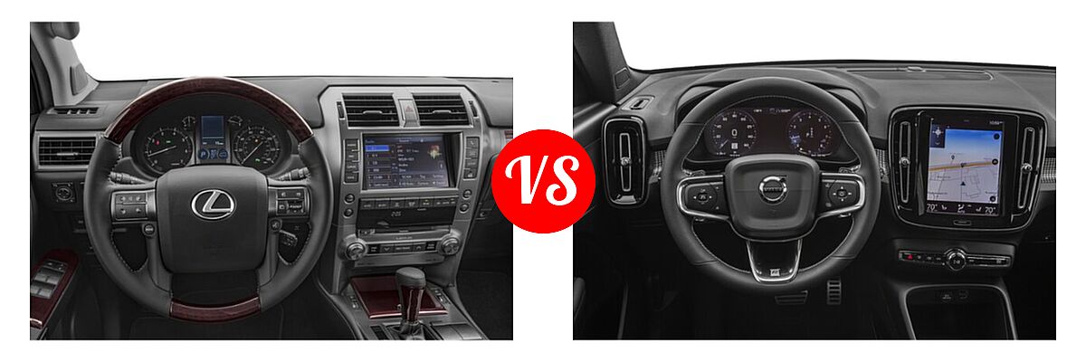 2019 Lexus GX 460 SUV GX 460 / GX 460 Luxury vs. 2019 Volvo XC40 SUV R-Design - Dashboard Comparison