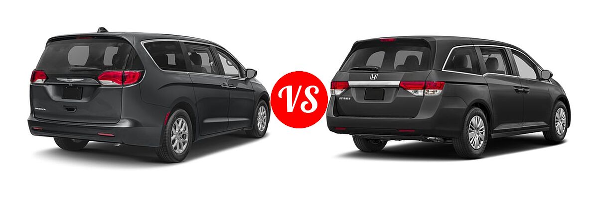 2017 Chrysler Pacifica Minivan LX / Touring vs. 2017 Honda Odyssey Minivan LX - Rear Right Comparison