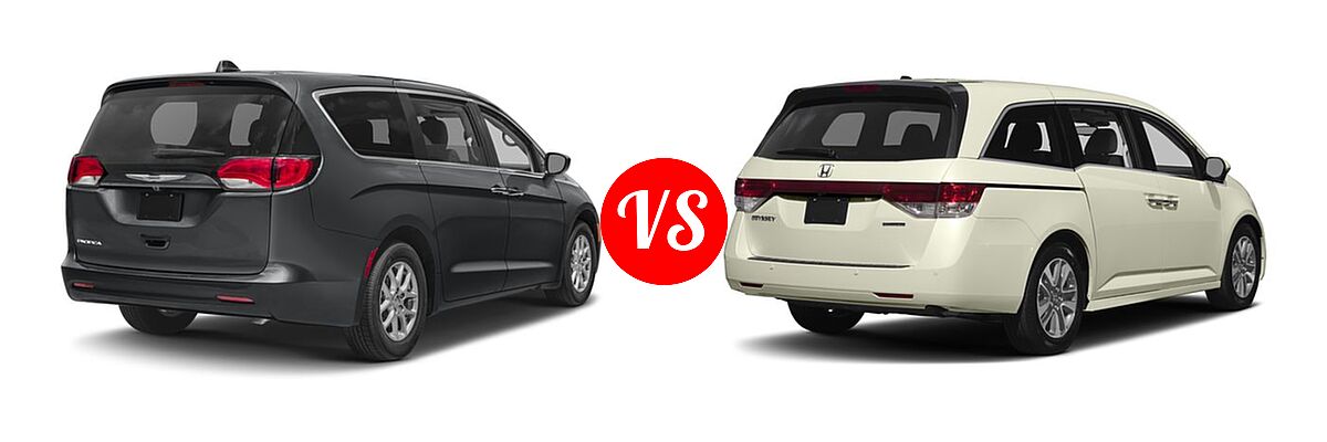2017 Chrysler Pacifica Minivan LX / Touring vs. 2017 Honda Odyssey Minivan Touring - Rear Right Comparison
