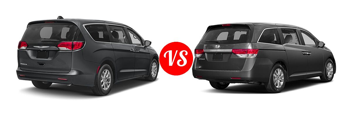 2017 Chrysler Pacifica Minivan LX / Touring vs. 2017 Honda Odyssey Minivan EX - Rear Right Comparison