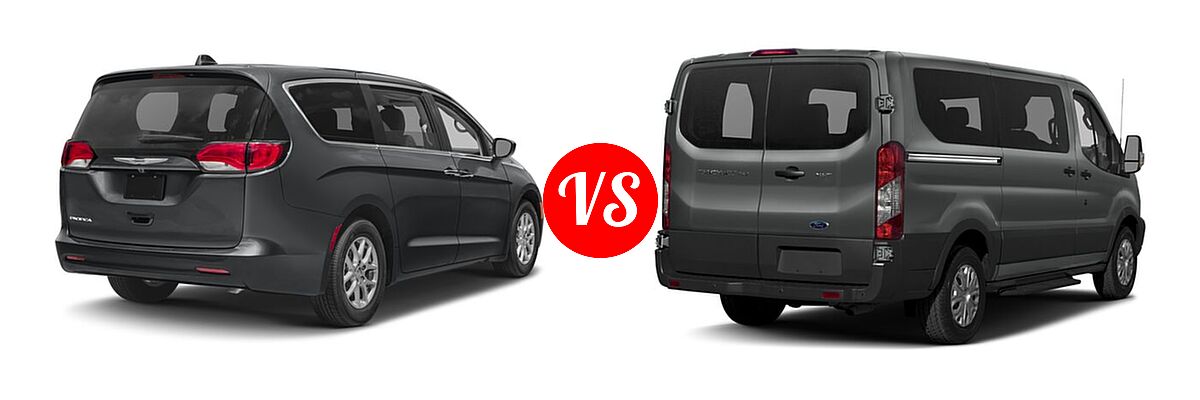 2017 Chrysler Pacifica Minivan LX / Touring vs. 2017 Ford Transit Wagon Van XL / XLT - Rear Right Comparison