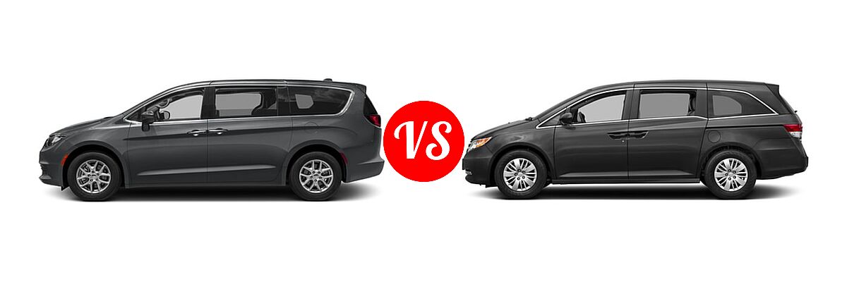 2017 Chrysler Pacifica Minivan LX / Touring vs. 2017 Honda Odyssey Minivan LX - Side Comparison