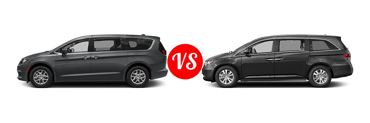 2017 Chrysler Pacifica Minivan LX / Touring vs. 2017 Honda Odyssey Minivan EX-L - Side Comparison