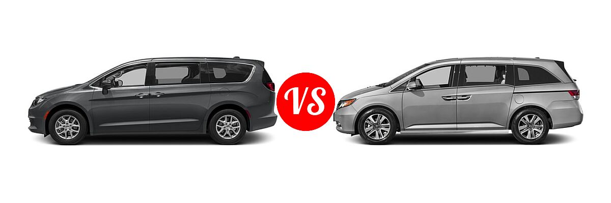 2017 Chrysler Pacifica Minivan LX / Touring vs. 2017 Honda Odyssey Minivan Touring Elite - Side Comparison