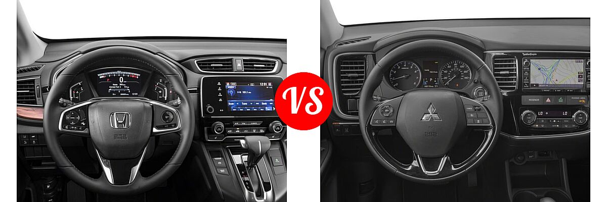2018 Honda CR-V SUV EX-L vs. 2018 Mitsubishi Outlander SUV LE / SEL - Dashboard Comparison