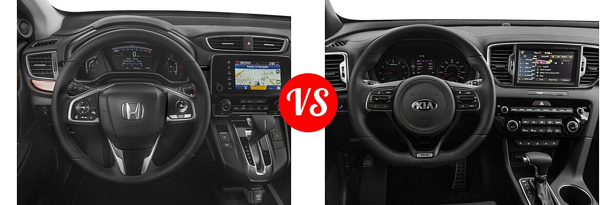 2018 Honda CR-V SUV EX-L vs. 2018 Kia Sportage SUV SX Turbo - Dashboard Comparison