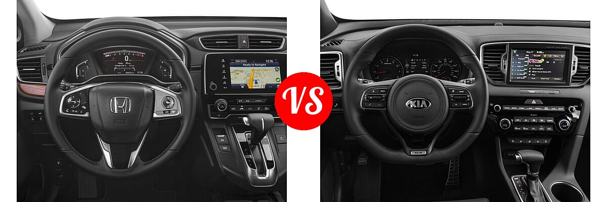 2018 Honda CR-V SUV Touring vs. 2018 Kia Sportage SUV SX Turbo - Dashboard Comparison
