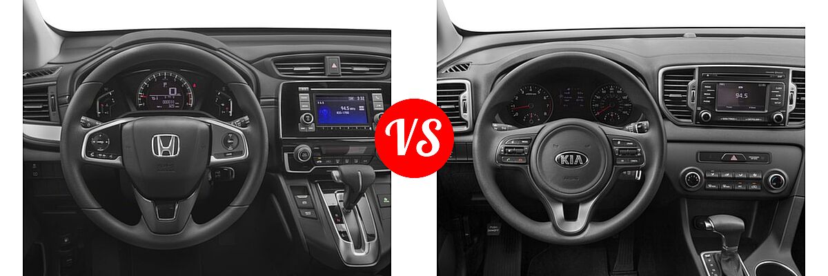 2018 Honda CR-V SUV LX vs. 2018 Kia Sportage SUV LX - Dashboard Comparison