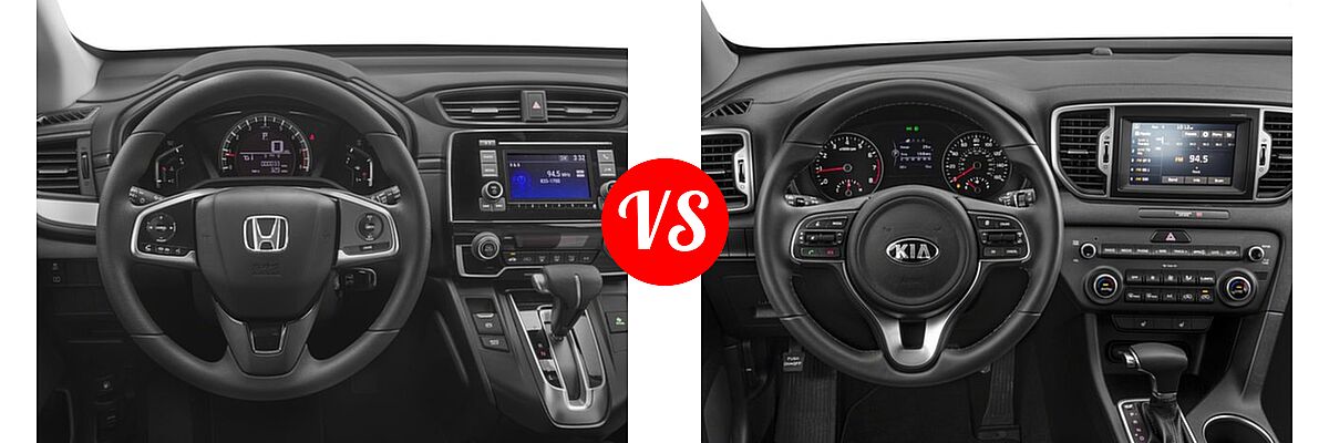 2018 Honda CR-V SUV LX vs. 2018 Kia Sportage SUV EX - Dashboard Comparison
