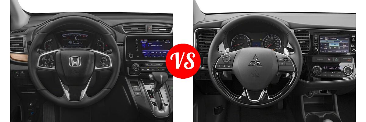 2018 Honda CR-V SUV EX vs. 2018 Mitsubishi Outlander SUV ES / SE - Dashboard Comparison