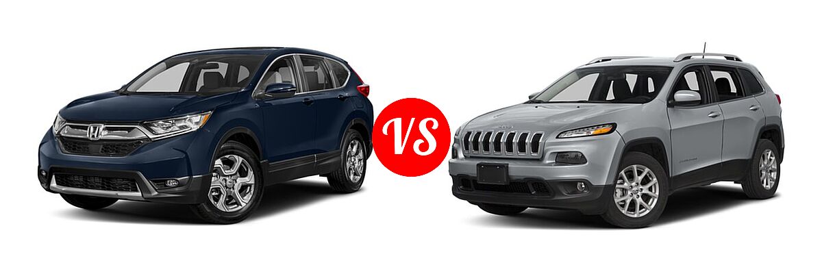 2018 Honda CR-V SUV EX vs. 2018 Jeep Cherokee SUV Latitude / Latitude Plus - Front Left Comparison