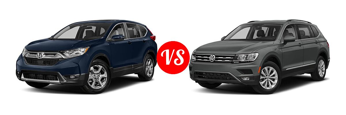 2018 Honda CR-V SUV EX vs. 2018 Volkswagen Tiguan SUV S / SE / SEL / SEL Premium - Front Left Comparison