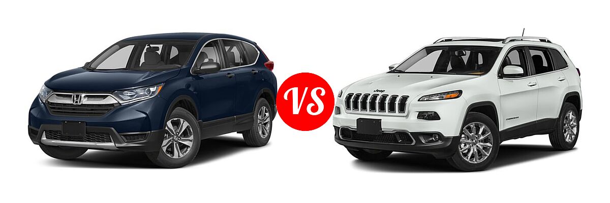 2018 Honda CR-V SUV LX vs. 2018 Jeep Cherokee SUV Limited - Front Left Comparison