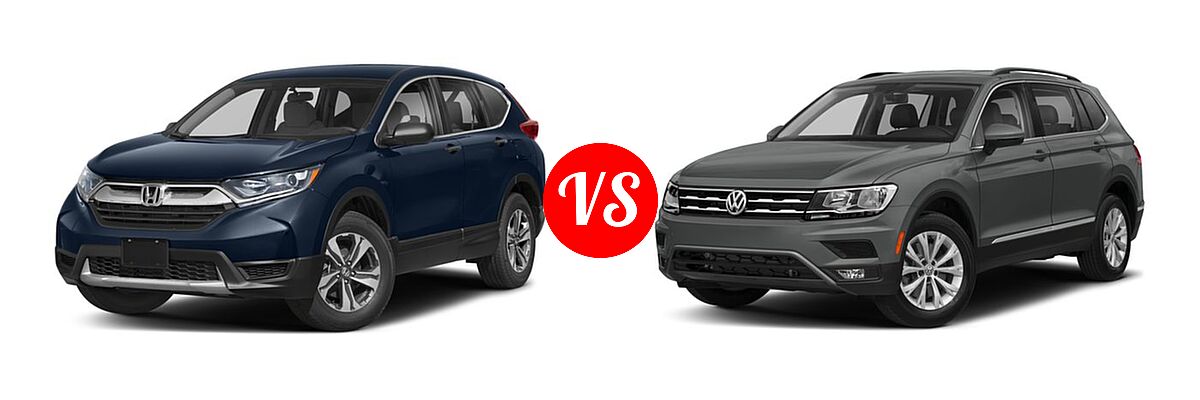 2018 Honda CR-V SUV LX vs. 2018 Volkswagen Tiguan SUV S / SE / SEL / SEL Premium - Front Left Comparison