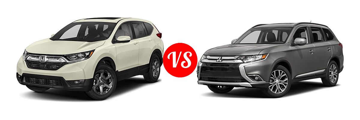 2018 Honda CR-V SUV EX-L vs. 2018 Mitsubishi Outlander SUV LE / SEL - Front Left Comparison