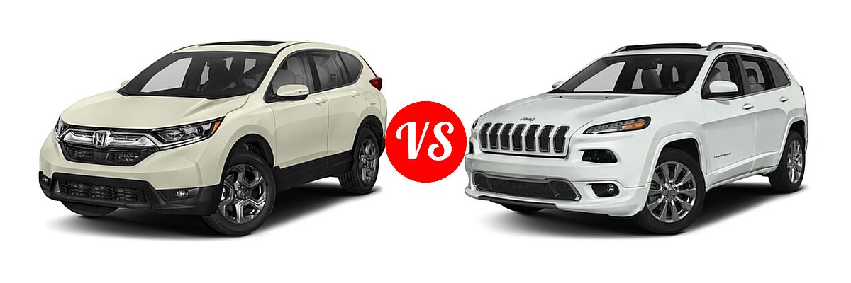2018 Honda CR-V SUV EX-L vs. 2018 Jeep Cherokee SUV Overland - Front Left Comparison