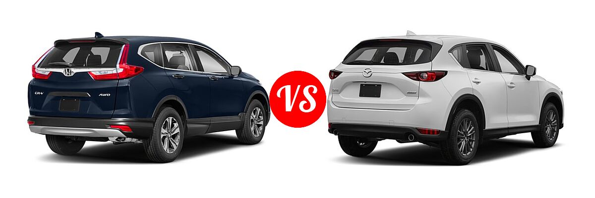 2018 Honda CR-V SUV LX vs. 2018 Mazda CX-5 SUV Sport - Rear Right Comparison