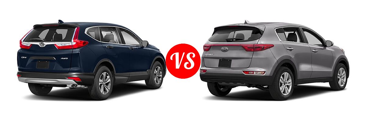 2018 Honda CR-V SUV LX vs. 2018 Kia Sportage SUV LX - Rear Right Comparison