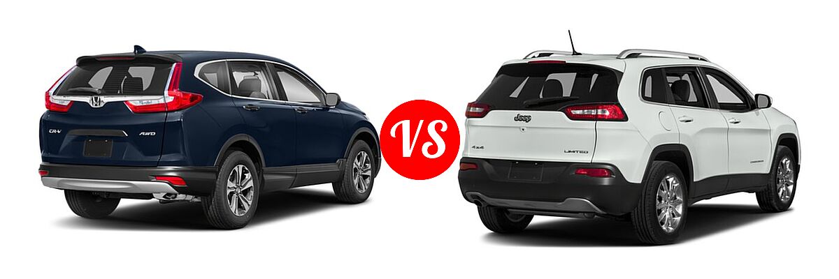 2018 Honda CR-V SUV LX vs. 2018 Jeep Cherokee SUV Limited - Rear Right Comparison