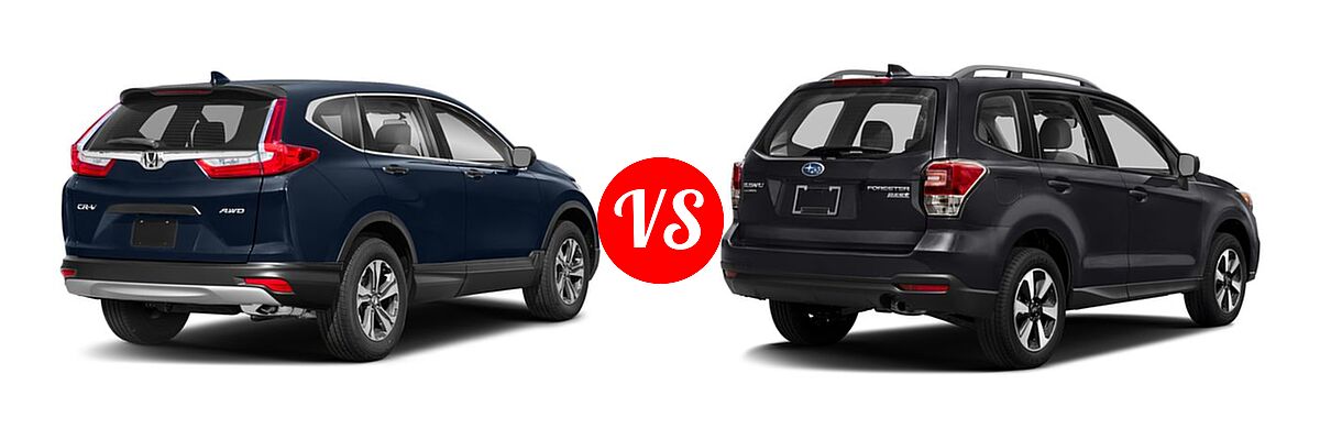 2018 Honda CR-V SUV LX vs. 2018 Subaru Forester SUV 2.5i Manual - Rear Right Comparison