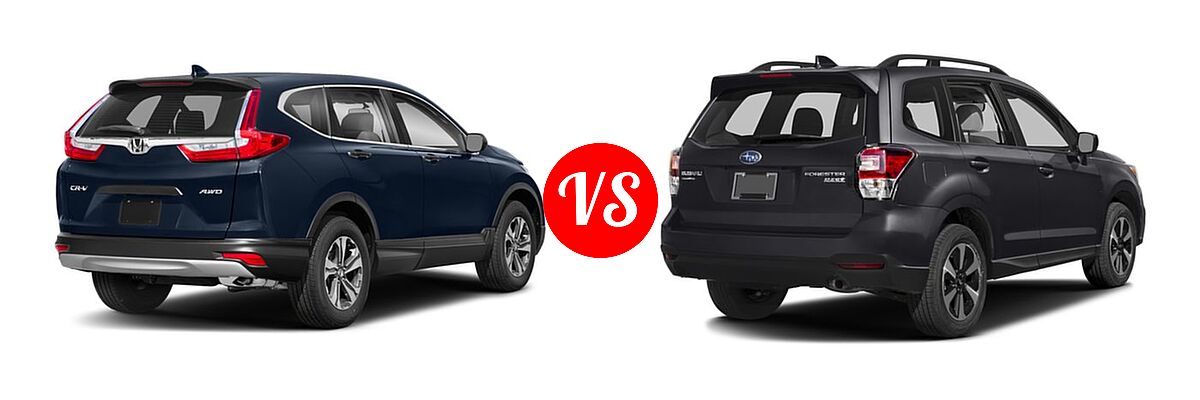 2018 Honda CR-V SUV LX vs. 2018 Subaru Forester SUV Premium - Rear Right Comparison
