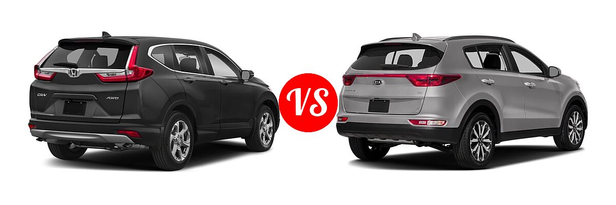 2018 Honda CR-V SUV EX vs. 2018 Kia Sportage SUV EX - Rear Right Comparison