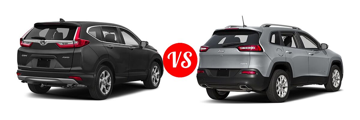 2018 Honda CR-V SUV EX vs. 2018 Jeep Cherokee SUV Latitude / Latitude Plus - Rear Right Comparison