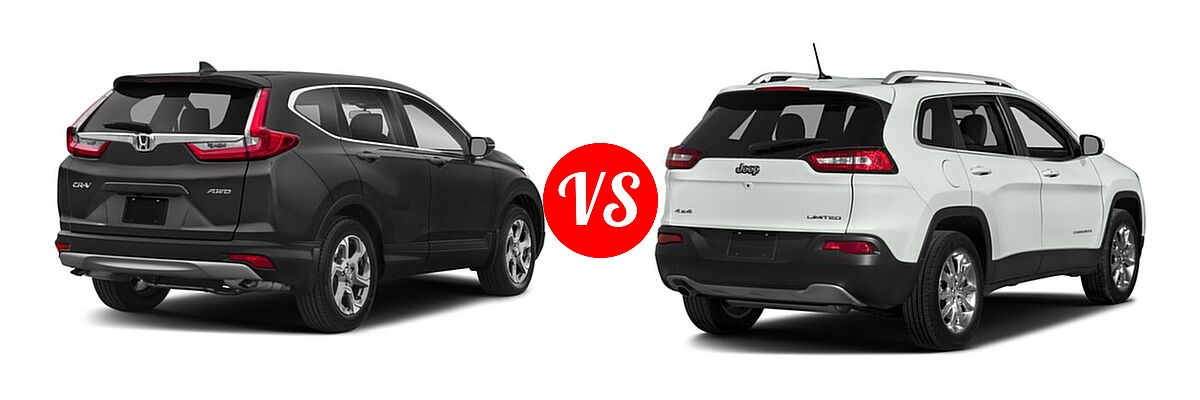 2018 Honda CR-V SUV EX vs. 2018 Jeep Cherokee SUV Limited - Rear Right Comparison