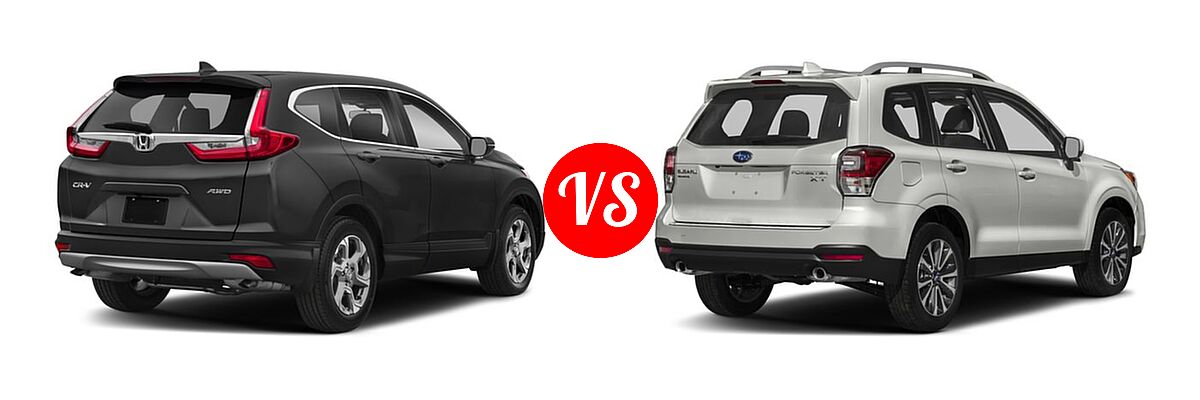 2018 Honda CR-V SUV EX vs. 2018 Subaru Forester SUV Premium - Rear Right Comparison