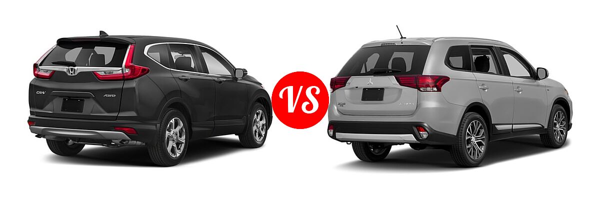 2018 Honda CR-V SUV EX vs. 2018 Mitsubishi Outlander SUV ES / SE - Rear Right Comparison