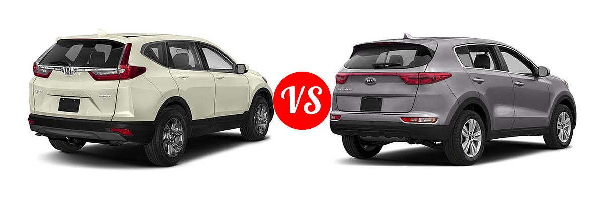 2018 Honda CR-V SUV EX-L vs. 2018 Kia Sportage SUV LX - Rear Right Comparison