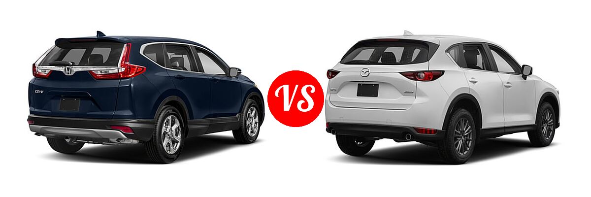 2018 Honda CR-V SUV EX vs. 2018 Mazda CX-5 SUV Sport - Rear Right Comparison