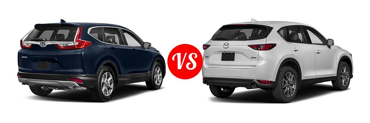 2018 Honda CR-V SUV EX vs. 2018 Mazda CX-5 SUV Grand Touring - Rear Right Comparison