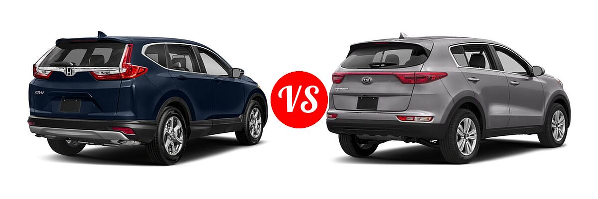 2018 Honda CR-V SUV EX vs. 2018 Kia Sportage SUV LX - Rear Right Comparison