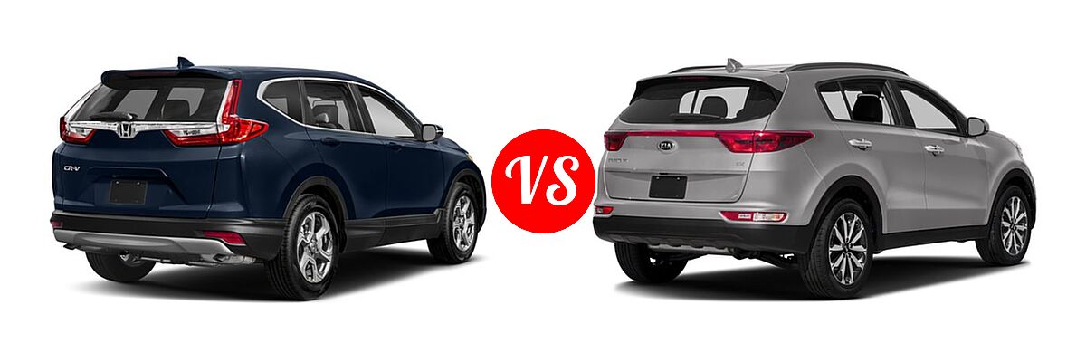 2018 Honda CR-V SUV EX vs. 2018 Kia Sportage SUV EX - Rear Right Comparison