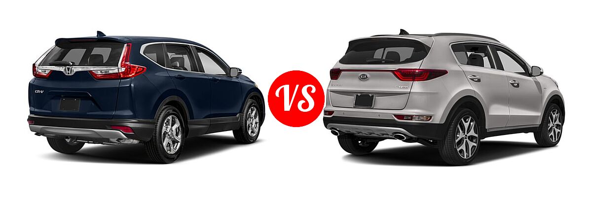 2018 Honda CR-V SUV EX vs. 2018 Kia Sportage SUV SX Turbo - Rear Right Comparison