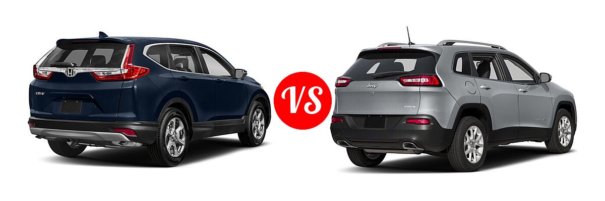 2018 Honda CR-V SUV EX vs. 2018 Jeep Cherokee SUV Latitude / Latitude Plus - Rear Right Comparison