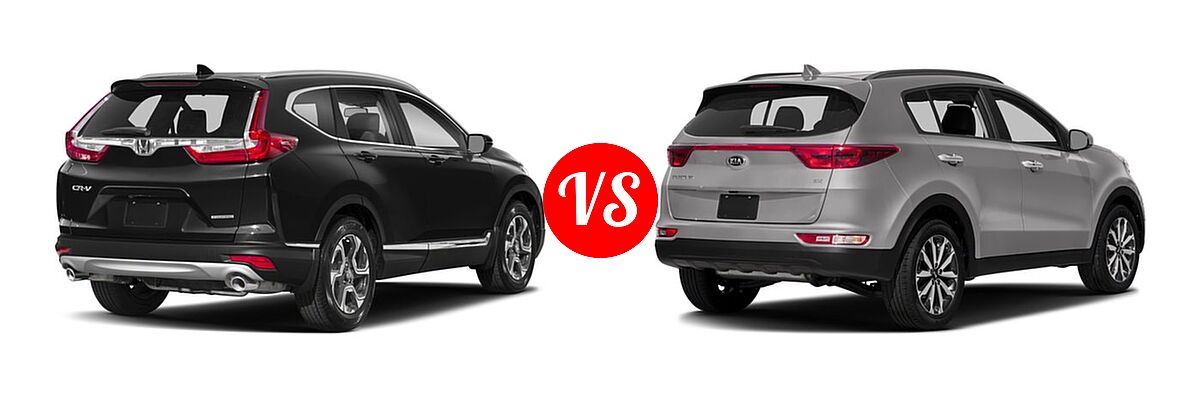 2018 Honda CR-V SUV Touring vs. 2018 Kia Sportage SUV EX - Rear Right Comparison