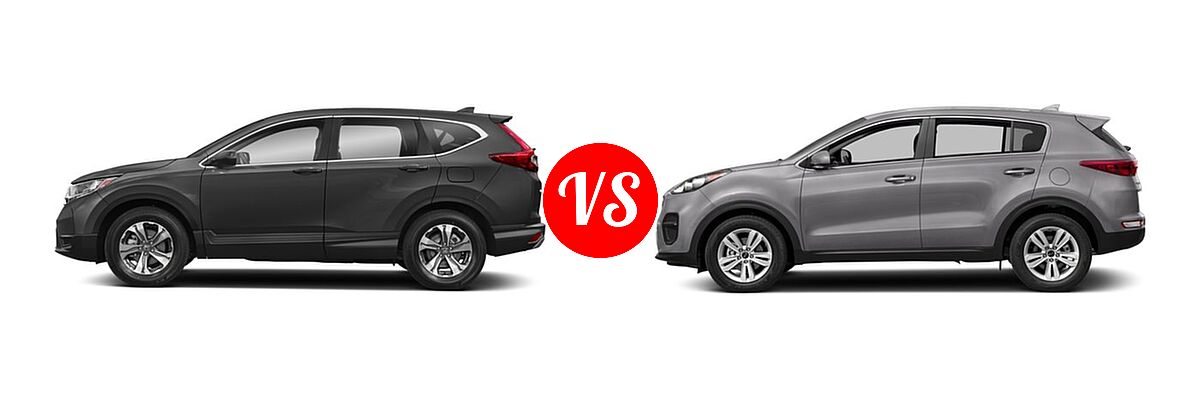 2018 Honda CR-V SUV LX vs. 2018 Kia Sportage SUV LX - Side Comparison