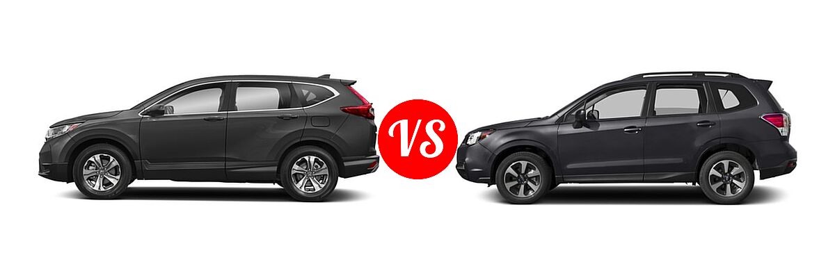 2018 Honda CR-V SUV LX vs. 2018 Subaru Forester SUV Premium - Side Comparison