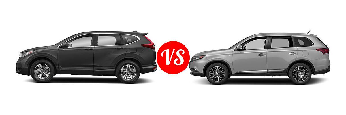 2018 Honda CR-V SUV LX vs. 2018 Mitsubishi Outlander SUV ES / SE - Side Comparison