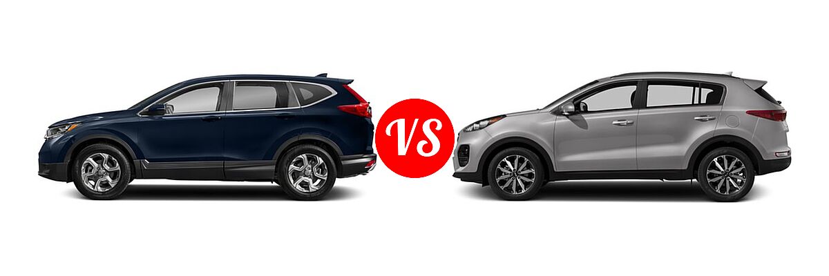 2018 Honda CR-V SUV EX vs. 2018 Kia Sportage SUV EX - Side Comparison