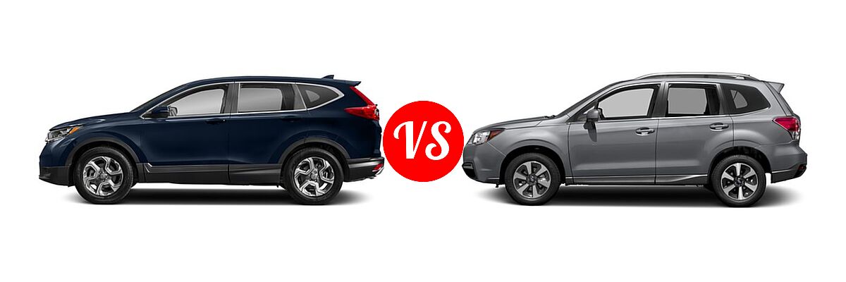 2018 Honda CR-V SUV EX vs. 2018 Subaru Forester SUV Limited - Side Comparison