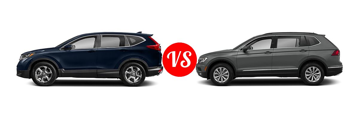 2018 Honda CR-V SUV EX vs. 2018 Volkswagen Tiguan SUV S / SE / SEL / SEL Premium - Side Comparison
